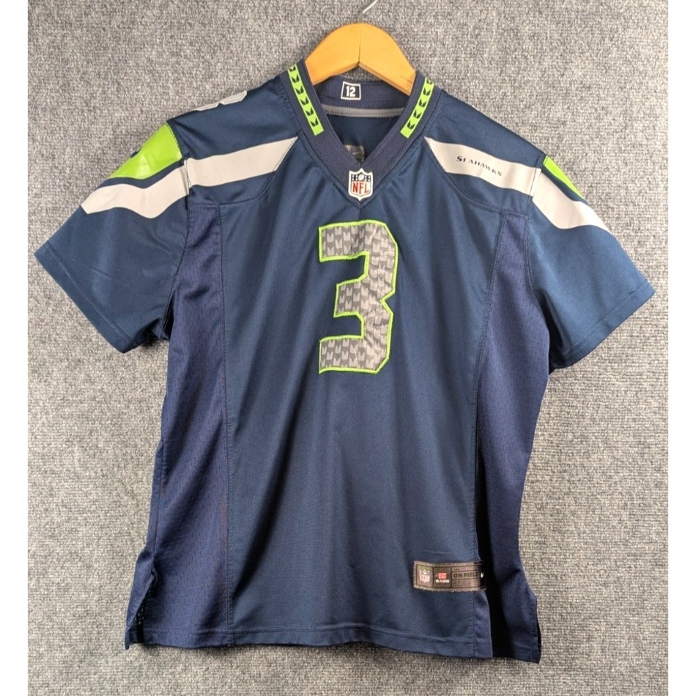 Seattle Seahawks Jersey Womens XL NFL Football Russell Wilson 3 Nike On Field